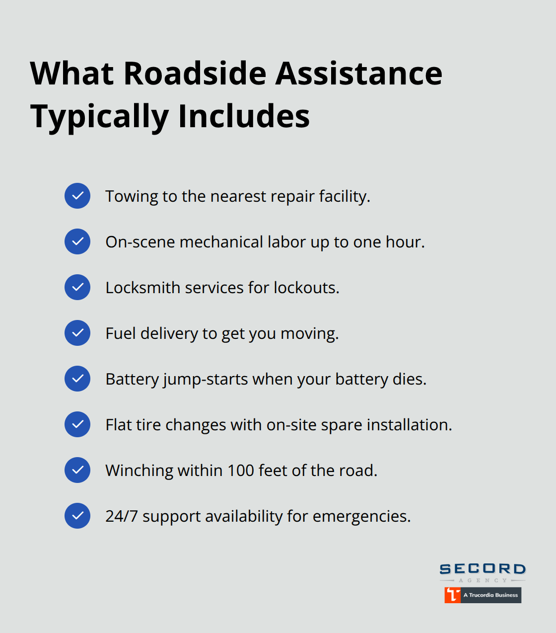 Checklist of common roadside assistance services for Seattle drivers - Auto insurance roadside Seattle