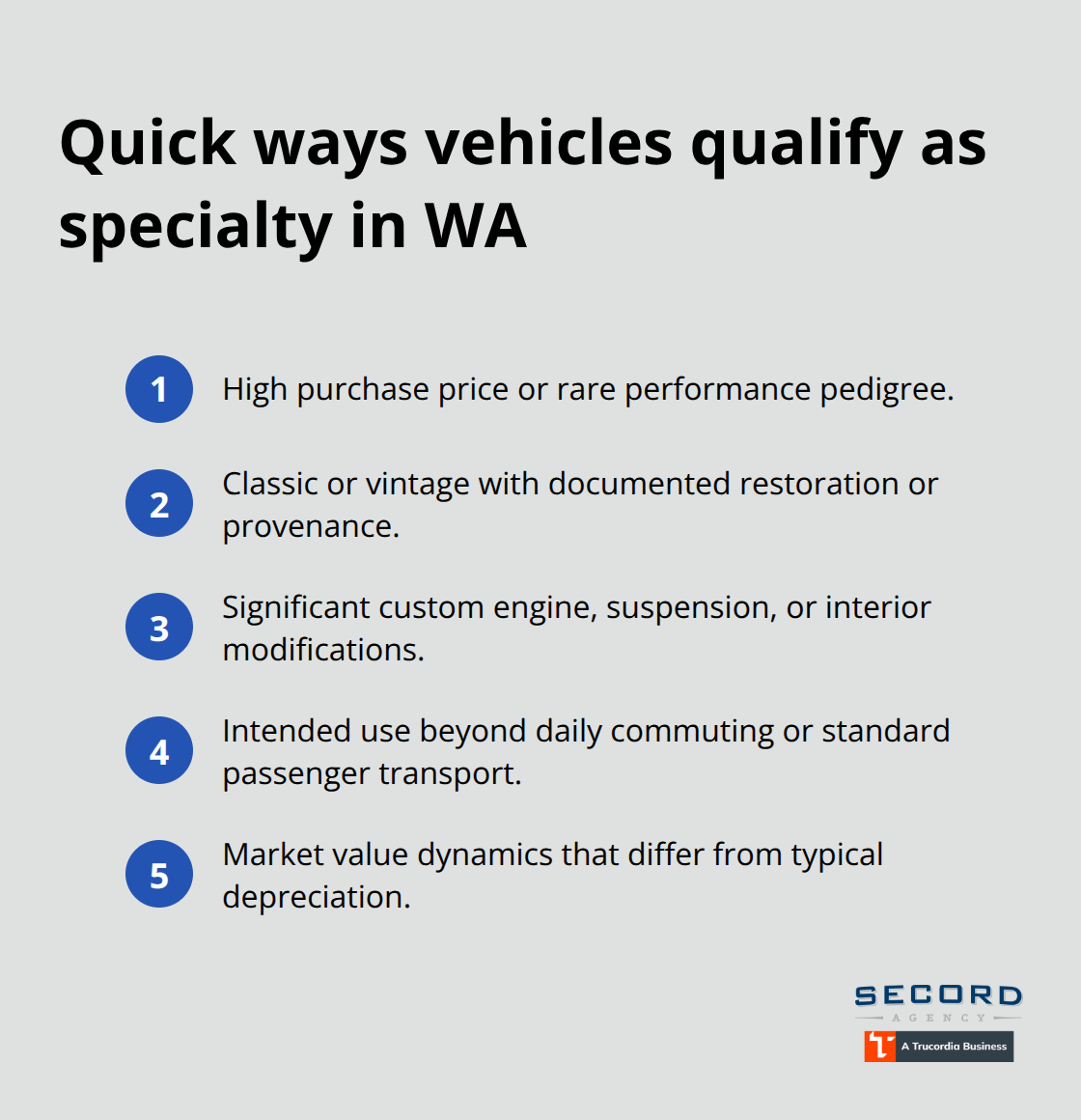 Criteria and examples of specialty vehicle qualification in Washington - Specialty vehicle insurance WA
