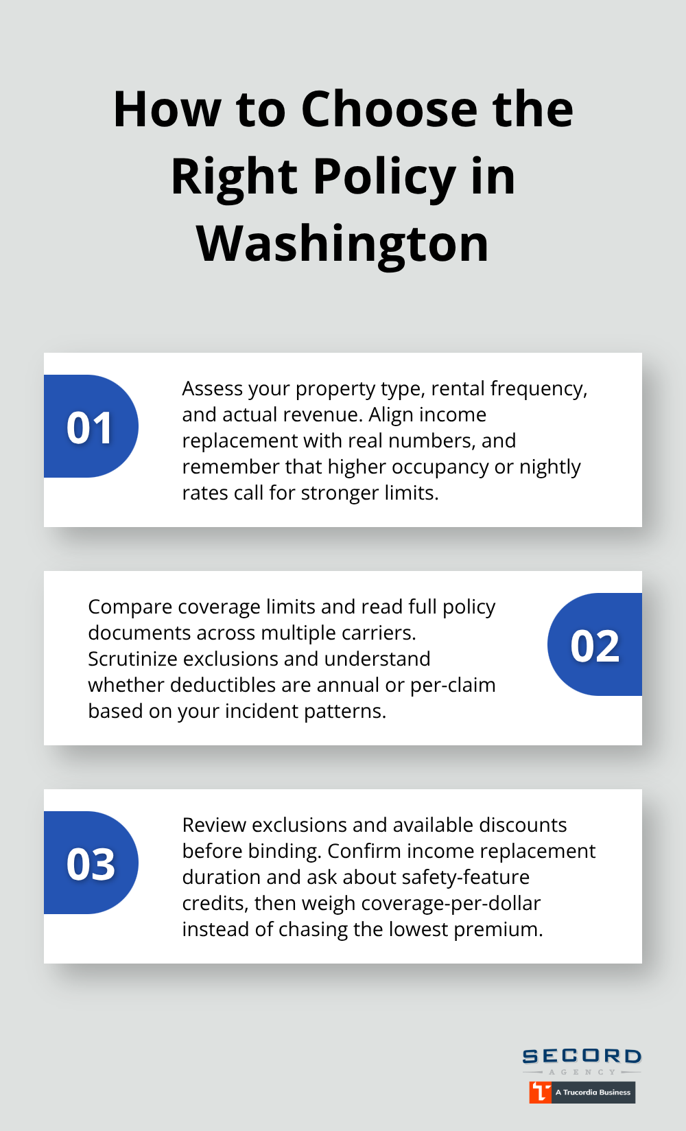 Three-step guide to selecting vacation rental insurance for Washington hosts. - vacation rental insurance WA